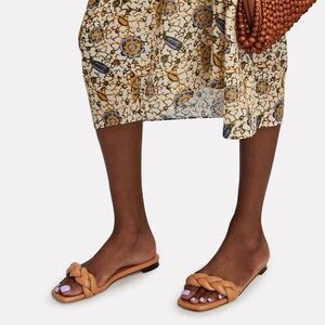 Loeffler Randall Tan Braided Slide Sandals